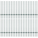 Indlejret hegnspost 44 pcs Grøn 140 cm Pulverlakeret stål