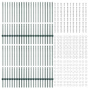 Indlejret hegnspost 44 pcs Grøn 140 cm Pulverlakeret stål