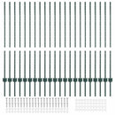 Indlejret hegnspost 22 pcs Grøn 160 cm Pulverlakeret stål