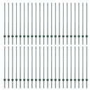 Indlejret hegnspost 44 pcs Grøn 160 cm Pulverlakeret stål