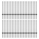 Indlejret hegnspost 44 pcs Grå 120 cm Pulverlakeret stål