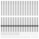 Indlejret hegnspost 22 pcs Grå 140 cm Pulverlakeret stål