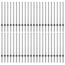 Indlejret hegnspost 44 pcs Grå 140 cm Pulverlakeret stål