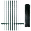 Eurohegn med stolpe 25 x 1 m PVC-belagt stål Grøn Mesh