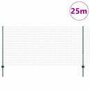 Eurohegn med stolpe 25 x 1,2 m PVC-belagt stål Grøn Mesh