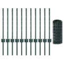 Eurohegn med stolpe 25 x 0,6 m PVC-belagt stål Grøn Mesh