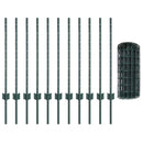 Eurohegn med stolpe 25 x 0,8 m PVC-belagt stål Grøn Mesh