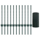 Eurohegn med stolpe 25 x 0,6 m PVC-belagt stål Grøn Mesh