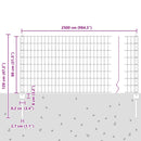 Svejset Trådhegn 25 x 0,8 m (B x H) PVC-belagt stål Grå Mesh