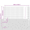 Svejset Trådhegn 50 x 0,6 m (B x H) PVC-belagt stål Grå Mesh