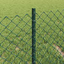 Kæde-link hegn med post 10 x 0,4 m (B x H) PVC-belagt stål Grøn