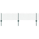 Kæde-link hegn med post 10 x 0,4 m (B x H) PVC-belagt stål Grøn