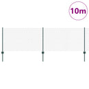 Kæde-link hegn med post 10 x 0,8 m (B x H) PVC-belagt stål Grøn