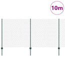 Kæde-link hegn med post 10 x 1,2 m (B x H) PVC-belagt stål Grøn