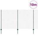 Kæde-link hegn med post 10 x 1,4 m (B x H) PVC-belagt stål Grøn