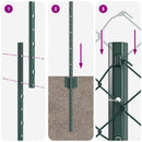Kæde-link hegn med post 10 x 1,6 m (B x H) PVC-belagt stål Grøn