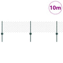 Kæde-link hegn med post 10 x 0,4 m (B x H) PVC-belagt stål Grøn
