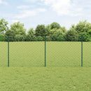 Kæde-link hegn med post 10 x 1 m (B x H) PVC-belagt stål Grøn