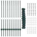 Kæde-link hegn med stolpe 10 x 1 m PVC-belagt stål Grøn Mesh
