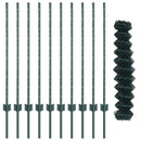 Kæde-link hegn med stolpe 10 x 1 m PVC-belagt stål Grøn Mesh