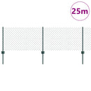 Kæde-link hegn med post 25 x 0,6 m (B x H) PVC-belagt stål Grøn