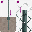 Kæde-link hegn med post 25 x 0,8 m (B x H) PVC-belagt stål Grøn