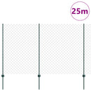 Kæde-link hegn med post 25 x 1,6 m (B x H) PVC-belagt stål Grøn