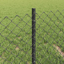 Kæde-link hegn med post 10 x 0,4 m (B x H) PVC-belagt stål Grå