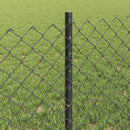 Kæde-link hegn med post 10 x 0,6 m (B x H) PVC-belagt stål Grå