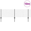 Kæde-link hegn med post 10 x 0,6 m (B x H) PVC-belagt stål Grå