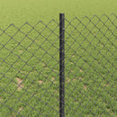 Kæde-link hegn med post 10 x 1 m (B x H) PVC-belagt stål Grå