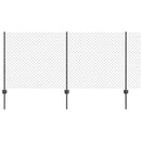 Kæde-link hegn med post 10 x 1 m (B x H) PVC-belagt stål Grå