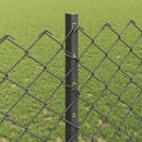 Kæde-link hegn med post 10 x 1,2 m (B x H) PVC-belagt stål Grå
