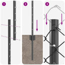 Kæde-link hegn med post 10 x 1,2 m (B x H) PVC-belagt stål Grå