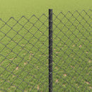Kæde-link hegn med post 10 x 1,4 m (B x H) PVC-belagt stål Grå