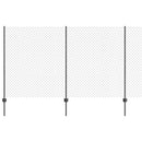 Kæde-link hegn med post 10 x 1,4 m (B x H) PVC-belagt stål Grå