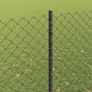 Kæde-link hegn med post 10 x 1,5 m (B x H) PVC-belagt stål Grå
