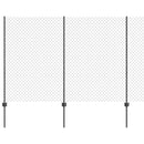 Kæde-link hegn med post 10 x 1,6 m (B x H) PVC-belagt stål Grå