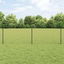 Kæde-link hegn med post 10 x 0,6 m (B x H) PVC-belagt stål Grå