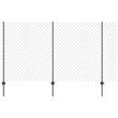 Kæde-link hegn med post 10 x 1,4 m (B x H) PVC-belagt stål Grå