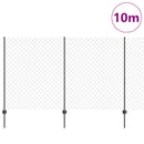 Kæde-link hegn med post 10 x 1,4 m (B x H) PVC-belagt stål Grå