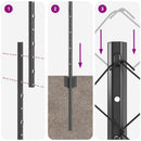 Kæde-link hegn med post 10 x 1,5 m (B x H) PVC-belagt stål Grå