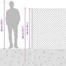 Kæde-link hegn med post 10 x 1,5 m (B x H) PVC-belagt stål Grå
