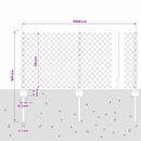 Kæde-link hegn med stolpe 25 x 0,6 m PVC-belagt stål Grå Mesh