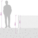 Kæde-link hegn med stolpe 25 x 0,8 m PVC-belagt stål Grå Mesh