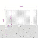 Kæde-link hegn med stolpe 25 x 0,8 m PVC-belagt stål Grå Mesh