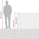 Kæde-link hegn med post 25 x 1 m (B x H) PVC-belagt stål Grå