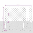 Kæde-link hegn med stolpe 25 x 0,6 m PVC-belagt stål Grå Mesh
