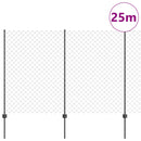 Kæde-link hegn med post 25 x 1,6 m (B x H) PVC-belagt stål Grå