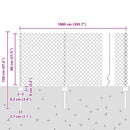 Kæde-link hegn med post 10 x 0,8 m (B x H)